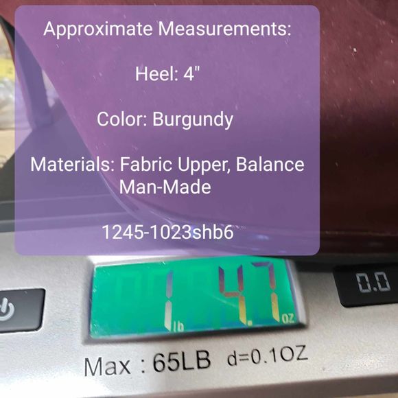 Life Stride Velocity Burgundy 8.5 Fabric & Synthetic 4" Peep Toe Slingback Heels - Picture 4 of 9